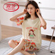 LangSha pure cotton summer short-sleeved 7-point pants breastfeeding pajamas for women, pregnant, postpartum and postpartum breastfeeding thin large-size confinement suit DNN3524 3XL [160-180Jin [Jin equals 0.5 kg]]