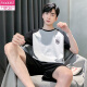 莫代尔纯棉男士睡衣男夏季薄款短袖短裤宽松大码可外穿夏天 9928# L 【建议100-120斤】