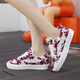 LIGHTNING X STORM Picasso paintings jointly created by Lightning men and women's shoes Revenge Storm Little Fragrance Bread Shoes Heightening Couple Skateboard Shoes D6227 Cherry Red 44