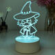 YWZR light meets the surrounding night lights, white bird, wizard, vanity wreath, initial doll, birthday gift ornaments 9923 [cat] [sixteen colors] battery compartment + remote control