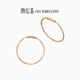 Chao Acer Brilliant Star Circle 18K Gold Earrings for Women Rose Gold Color Gold Plain Hoop Earrings as a Birthday Gift for Your Girlfriend, One Pair (Large Circle)