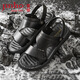 Goldene Affen Sandalen Herren 2025 Neue große Strandschuhe Sommer atmungsaktive Schuhe Outdoor Fashion Casual Schuhe Schwarz 46