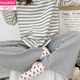 Modal Cotton Pyjamas mit Brustpolster für Frauen im Frühling und Herbst-Langarm können an der Außenseite des koreanischen Cartoons niedliche Baumwoll-Kleidungsstück 9207 (mit Brustpolster) 2xL [vorgeschlagen 135-145jin [Jin gleich 0,5 kg]] getragen werden.