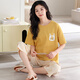 Langsha Pajamas для женщин в летнем чистом хлопке 2025 Новые укороченные брюки с коротки