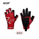 RVVRRVVR New Ice Silk Gloves Outdoor Sunscreen Breathable Luya Fishing Gloves Men's Exposed Five-Finger Anti-wear and Anti-thorn Fish Catch Rising Sun Red M