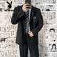 Playboy (PLAYBOY) DK uniform blazer men's college style Japanese style handsome and versatile student black jk casual suit black with the same badge M