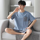 
Yalu pajamas men's summer short-sleeved summer style modal thin style teenagers can wear summer men's home clothing suit QDM3519# L