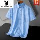 Playboy (Playboy) Daddy Sommer Kurzarm Shirt Top 2025 Neues lässiges loser Herren-Shirt Daddy Kurzärmler Kleidung DX6624 40 Gewicht über 130145jin [Jin ist 0,5 kg]