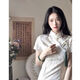 Xianxiu mejorado Cheongsam 2025 Temperamento de verano Vestido blanco Estilo nacional 831 Chiffon verde S