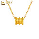 CHINA GOLD 18K gold fashion small waist pendant women's clavicle chain K gold necklace Valentine's Day birthday gift for girlfriend and wife 18K gold small waist pendant free sterling silver chain about 0.03g