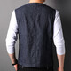 
Line men's cardigan vest vest solid color summer thin sleeveless vest Chinese style middle-aged and young top Lanhei XL