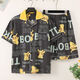 Mu fengqing sommer sommer kurzärmelige dünne nachgeahnung baumwolle pyjamas Herren heimische Kleidung Anzug Summer Cartoon Print Koreanische Version hübscher junger Mann 3271 Kurzärärmungsanzug M (70-100jin [Jin entspricht 0,5 kg])