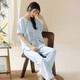 2025 Neue Baumwollpyjamas für Frauen Sommer kurzärmelig chinesischer Stil süße Sommer-Kumpel-Hose Cartoon Casual Home Clothing 9905 m [80-100jin [Jin ist gleich 0,5 kg]]