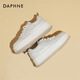 Daphne Fashion Casual Shoes Women 2025 Breathable Small White Shoes Women's Shoes New Four Seasons High-Enhanced Sponge Cake Thick Sole Board Shoes Women Beige 37