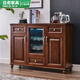 Yunmao Wasserspender Tea Bar Machine Haus Vollautomatischer Smart Tea Cabinet mit Desinfektion 2023 neues massives Holzlicht Luxus integrierter Schrank warm 6626 Walnussfarbe Desinfektion Desinfektion
