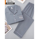 Modal men's pajamas long-sleeved pure cotton thin 2024 spring and autumn new cardigan can be worn on the outside with large-size home clothing set BK691 gray 3XL [160-180Jin [Jin equals 0.5 kg]]