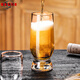 High-quality craft waisted beer mug crystal glass wheat beer mug shop v light luxury gold foil 6-piece gold foil beer mug 370 ml