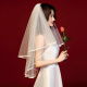 Jiayan NUEVO estilo coreano Velo pequeño y un velo y un velo y una novia Accesorios de boda Photo Studio Photo Veil Multi-capa Estilo hinchado 09 Bow Large Bow White 60cm-80cm