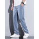 Pantalons décontractés semi les hommes 2025 Nouvelle marque de mode Pantalon masculin lâche pour hommes lâches pour hommes à jambe large pantalon masculin mince d'été 1048 noir + 1048 bleu clair xl taille 31-32
