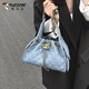 Woodpecker motorcycle hot girl underarm bag for women 2025 new trendy and super hot small fragrance style shoulder bag large capacity versatile bucket bag beibai follow the store for shipping insurance
