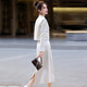 Vestido de marca de alta gama de Ehangy Luxury para mujeres 2025 Autumn New High-High Garment informal Hermoso Beautiful Skirt Apricot Color l
