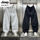 Jeep Spirit American Scimitar Hosen Herren Frühlings- und Sommer-Weitbeinhosen 2025 New High Street Loose Harlen Straight White Casual Hosen Weiß l Gewicht 125-140jin [Jin entspricht 0,5 kg]