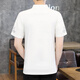 Pierre Cardin Ice Seide T-Shirt Herren kurzärmelig 2025 Neue Männer chinesischen Stil V-Ausschnitt mit halbärmeligem Sommer dünn chinesischer Stil T-Shirt E9871 Schwarz (Eissinler glatt) 5xl