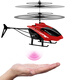 Tolex Fernbedienung Flugzeug Fernbedienung Flugzeug Hubschrauber Kinder kleiner elektrischer Hand-Erfassungsflugzeug fällen resistente Drohnenspielzeuge Weißer Hai-Hubschrauber [intelligentes Erkennen + Grifffernbedienungsregelung]