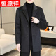 Hengyuanxiang high-end wool coat men's autumn and winter new style middle-aged mid-length windbreaker suit collar wool woolen coat Gray M 170 Recommended weight 110-130Jin Jin equals 0.5 kg