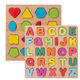 Lettres numériques Panneau de conseil d'administration à la main Punzle d'éducation précoce en bois 2 à 6 ans Journal de puzzle numérique de bébé de 2 à 6 ans [set complet de trois]