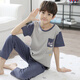 
EMBERLOVE2025 new boys pajamas spring and autumn short-sleeved trousers pure cotton teenagers suit boys children's home clothes N9901 [short length] 130 14 sizes 45-55Jin [Jin equals 0.5 kg]