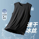 Gilet de sport pour hommes Les hommes portent des vêtements de course et de fitness pour l'été, un sweat à séchage rapide T-shirt sans manches en soie à manches en soie à manches en masse [blanc] 4xl (180) 150-160jin [Jin est égal à 0,5 kg]