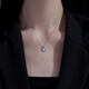 Laomiao 925 sterling silver aquamarine collarbone chain for girls 2024 new cool and luxurious niche gift necklace 925 sterling silver aquamarine necklace