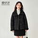 Xuezhongfei 2025 winter new simple solid color lapel down jacket for women fashion versatile warm short jacket Coffee M