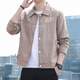 Airmiuu International Brand Jacket Herren Frühling und Herbst 2025 Neues Wildleder-Arbeitshemdkragenjacke schlanker [] K12806 Gray Regular (Geschenkboxverpackung) M [Vorgeschlagen 90-120jin [Jin Equals 0,5 kg]]