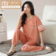 
Modal cotton pajamas for women short-sleeved trousers for summer Korean women's round neck suit thin cotton exterior wear home clothes RN9712# short-sleeved trousers Cotton M (80-100Jin [Jin equals 0.5 kg])
