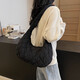 Yunduo Puff Bag Women's 2025 New Fashion Summer Shoulder Bag Niche Ins Fashionable and Versatile Commuter Underarm Bag Black