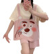 Opeodly pajamas for women for summer 2025 new loose women short-sleeved spring and autumn casual home clothes summer 684 strap bear XL [Suggested 112-125Jin [Jin equals 0.5 kg]]
