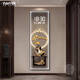 Yonghuan porch decoration painting gourd for money tree electronic screen clock mural slender strip living room aisle hanging painting BY3527 vertical 50*150cm gold frame brushed aluminum