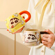 Crayon Shin-chan Big Belly Mug Girls Good-looking Gift Coffee Cup Ceramic Water Cup Drinking Cup Office Couple Mug Crayon Shin-chan Mug Color Box-Blue