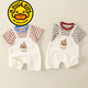 G.DUCKKIDS品牌童装婴儿短袖衣服夏季薄款男宝宝夏装连体衣新生儿满月爬爬服 6210 白色 66cm