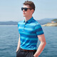 EGW international luxury brand short-sleeved T-shirt men's summer summer mulberry silk lapel thin contrast striped fashion polo shirt green L /50 (175/92A)