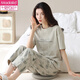 Modal Cotton Damen Pyjama Set Summer Bequeme Pure Cotton Kurzärmel-Cartoon-Hosen koreanische Kleidung im koreanischen Stil kann im Freien für den Sommer Y9716 m sein (vorgeschlagen 75-95jin [Jin gleich 0,5 kg])