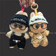 Labubu Puppenkleidung Cola Labub Blind Box Plüsch Puppe Pendant Doll Kleidung Ein, zwei, drei Generationen Overalls setzen nur Puppenkleidung-Schwarz-Dreiecksmarke Overalls Black Labubu