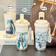 Zhewei Hatsune Miku thermal insulation straw water cup for women with large capacity high-value wear cup stainless steel cold-proof double drink coffee cup BXAB1391 Hatsune Miku stainless steel inner liner-520ML with lanyard