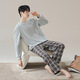 Yalu Classe A Xinjiang Cotton Men's Pyjamas 96% Coton Spring à manches longues et à l'automne Casual grande taille d'extérieur Nantong Home Clothing's Suit's 5S2677 [7A anti-marins] l [Coton doux et respirant]