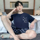 Sangqin Pajamas Men's Men's Summer mince short à manches courtes peut être porté à l'extérieur pour le jeu de vêtements pour la maison cool de taille plus décontractée 9928 # l [suggéré 100-120jin [Jin est égal à 0,5 kg]]]