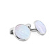 TATEOSSIAN British tateossian men's shirt cufflinks guilloché carved white mother-of-pearl cuff nails light luxury gift ready stock silver mother-of-pearl cufflinks