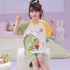 Wilwe pajamas spring, summer and autumn children's short-sleeved shorts combed cotton cartoon cute two-piece home clothes for boys and girls 6627 female dinosaur one size fits all 10 yards 30-38Jin Jin is equal to 0.5 kg