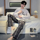
Langsha pajamas men's spring and autumn long-sleeved suit 2024 new loose large size simple style student casual home clothing 15567 stripes L men (suitable for 100-130 Jin [Jin equals 0.5 kg])